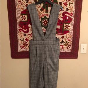 Plaid culotte jumpsuit